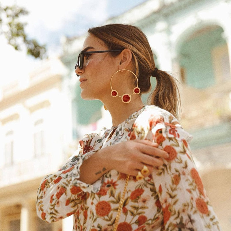 Round Patterned Earrings